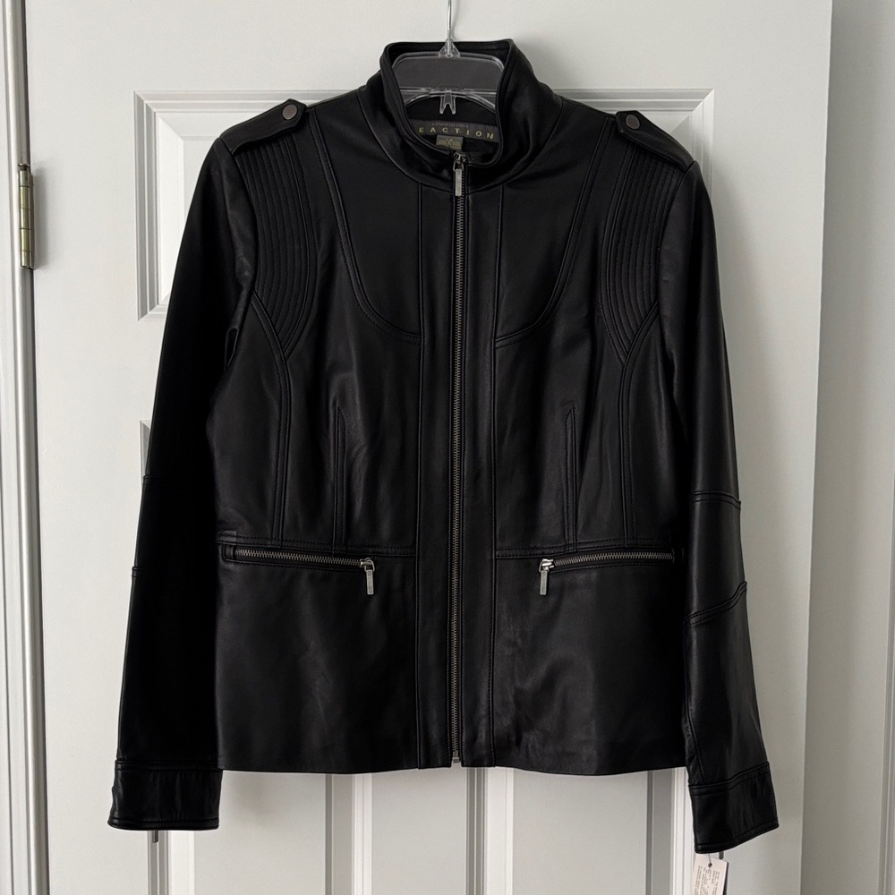 Kenneth Cole Black Women’s Genuine Leather Jacket
